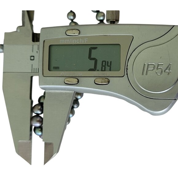 14K Yellow Gold Clasp Gray Peacock Fresh Water Knotted Pearls Strand 27"L, E864 - Picture 8 of 10